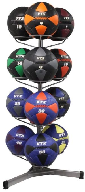 Usa Wall Ball Rack W/ Mix Of Med And Wall Balls (Gwbr Loaded With Mix Of Pwb And Gmb)
