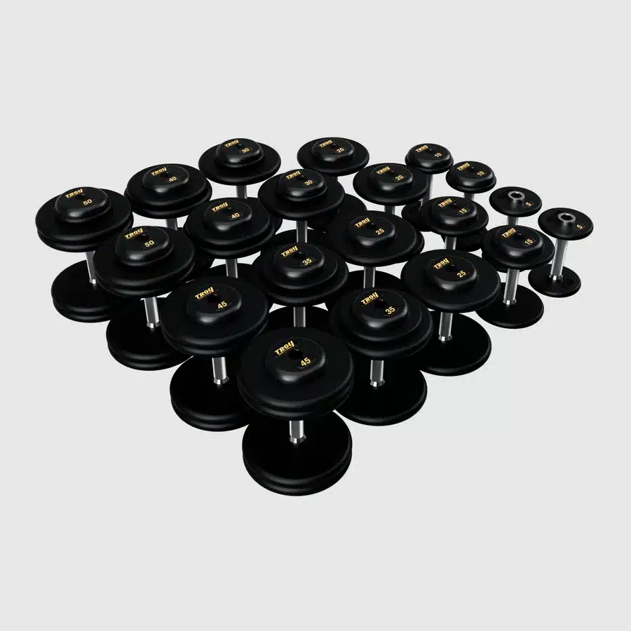 TROY Pro Style Dumbbells - Black Textured - Image 7