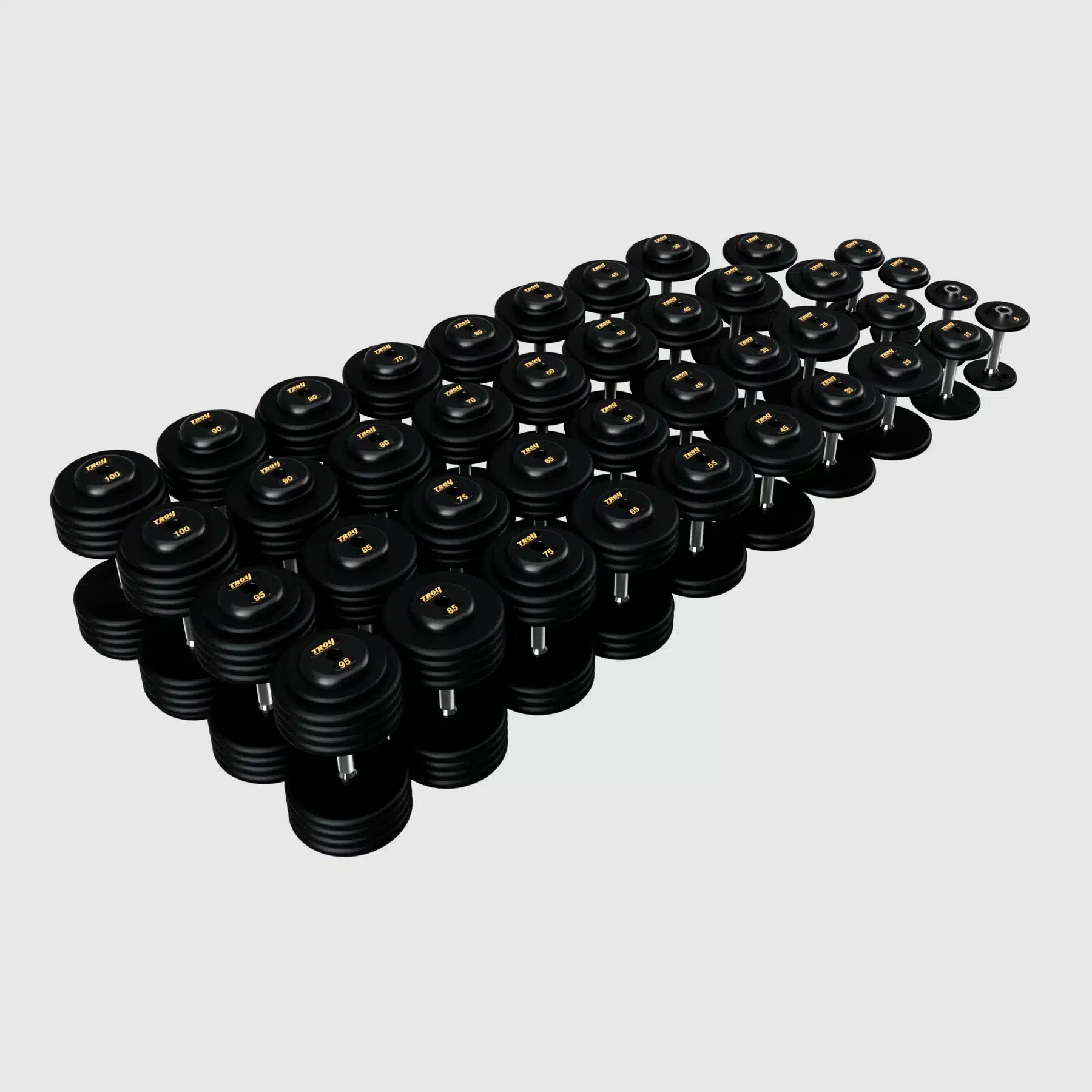 TROY Pro Style Dumbbells - Black Textured - Image 10