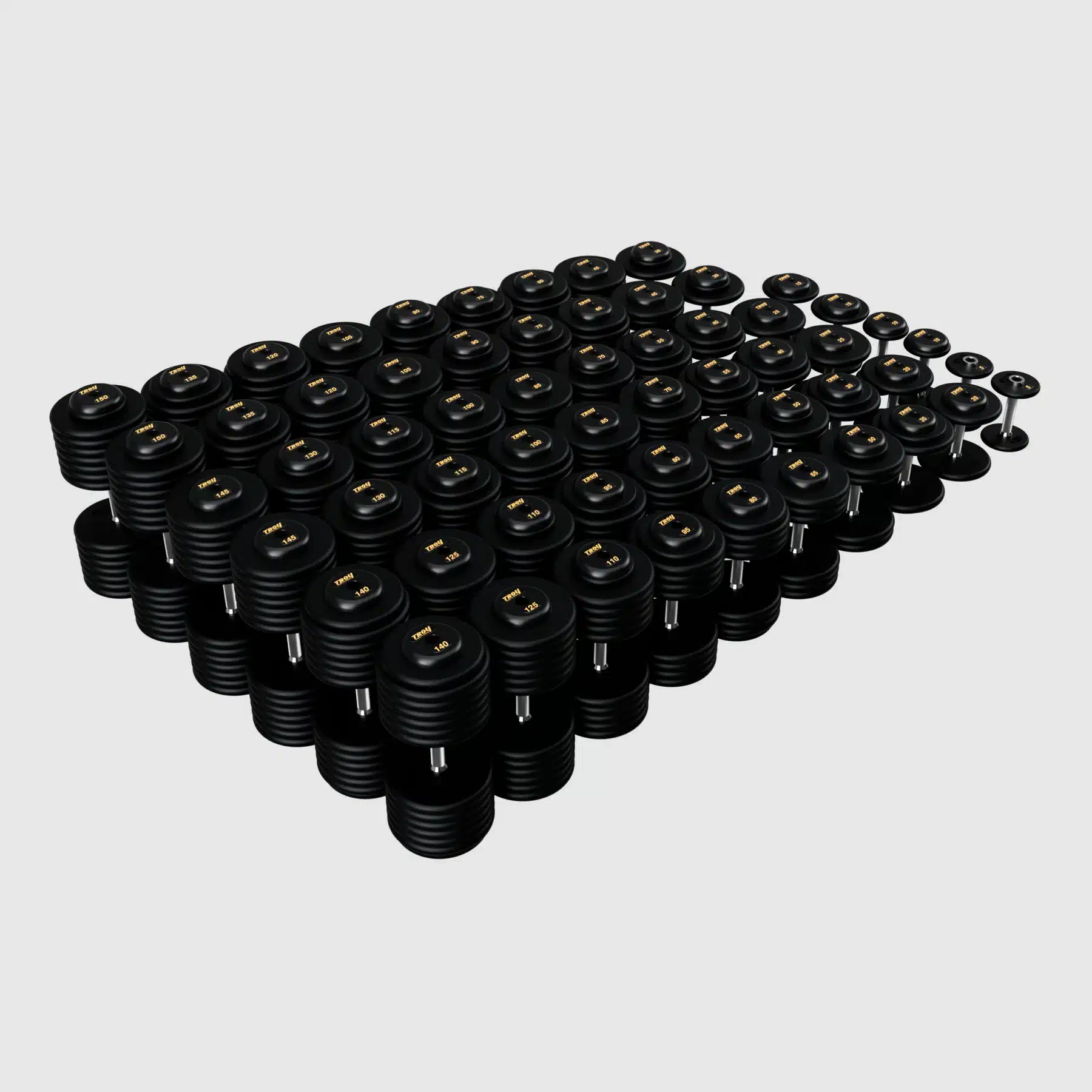 TROY Pro Style Dumbbells - Black Textured - Image 11