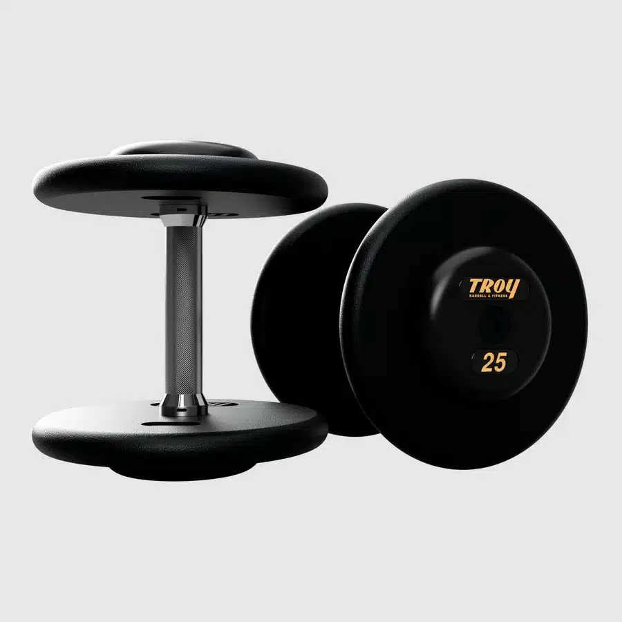 TROY Pro Style Dumbbells - Black Textured - Image 3