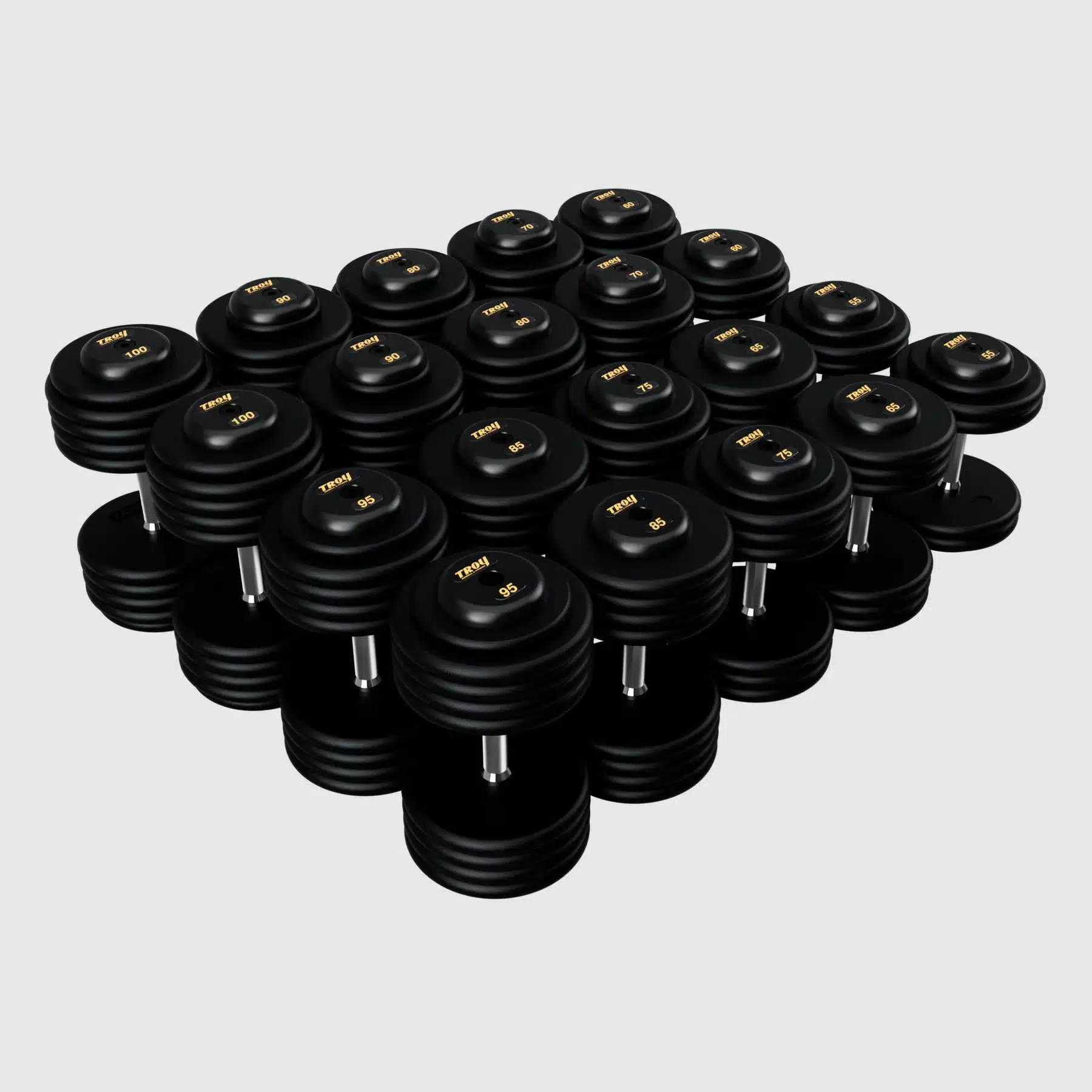 TROY Pro Style Dumbbells - Black Textured - Image 8