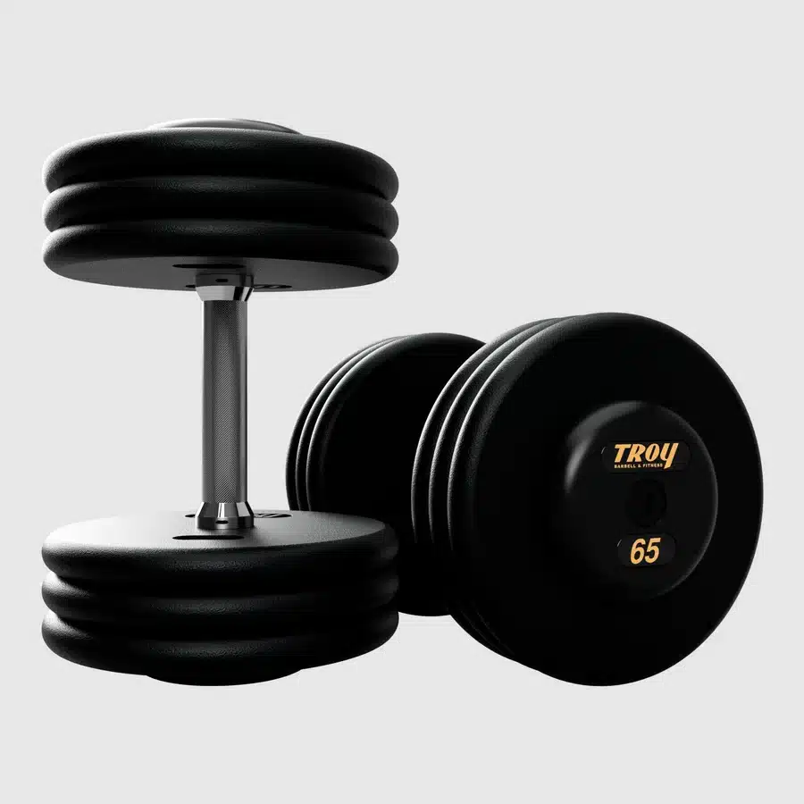 TROY Pro Style Dumbbells - Black Textured - Image 4