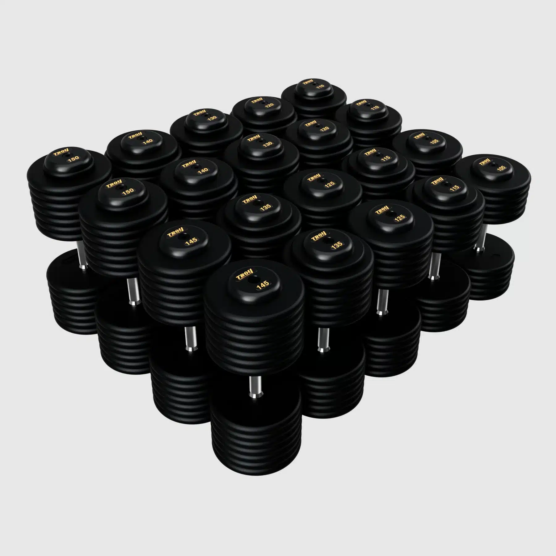 TROY Pro Style Dumbbells - Black Textured - Image 9