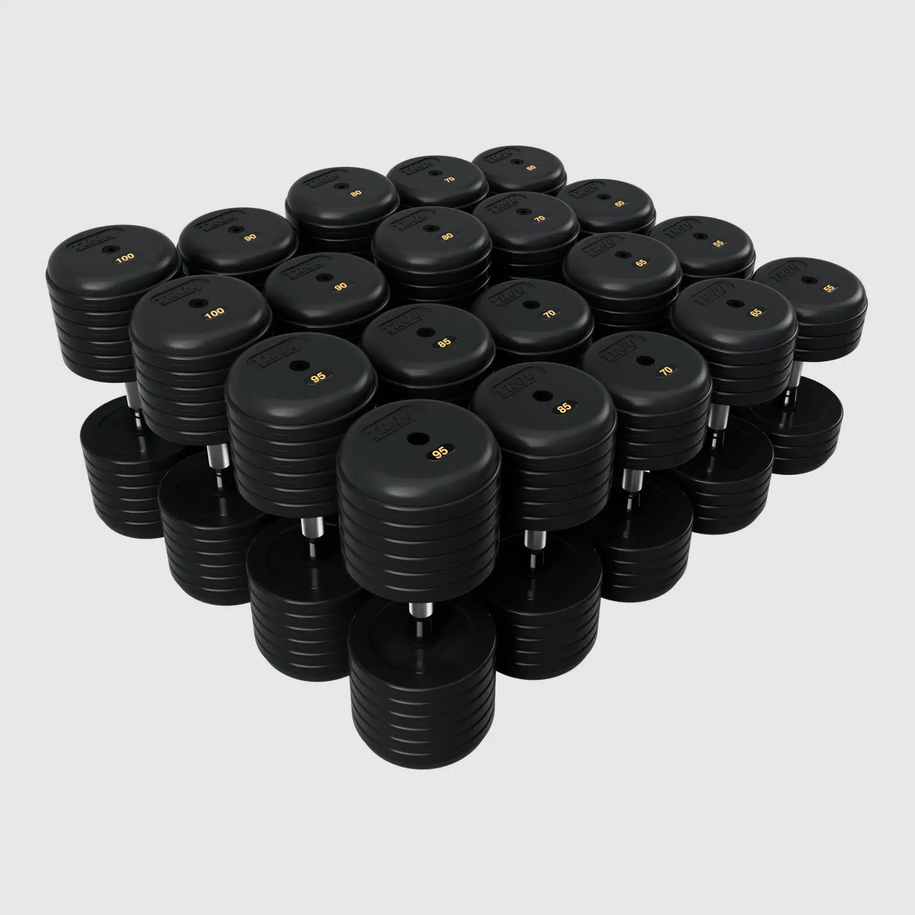 TROY Pro Style Dumbbells - Rubber Encased RUFDC-005-050R - Image 8