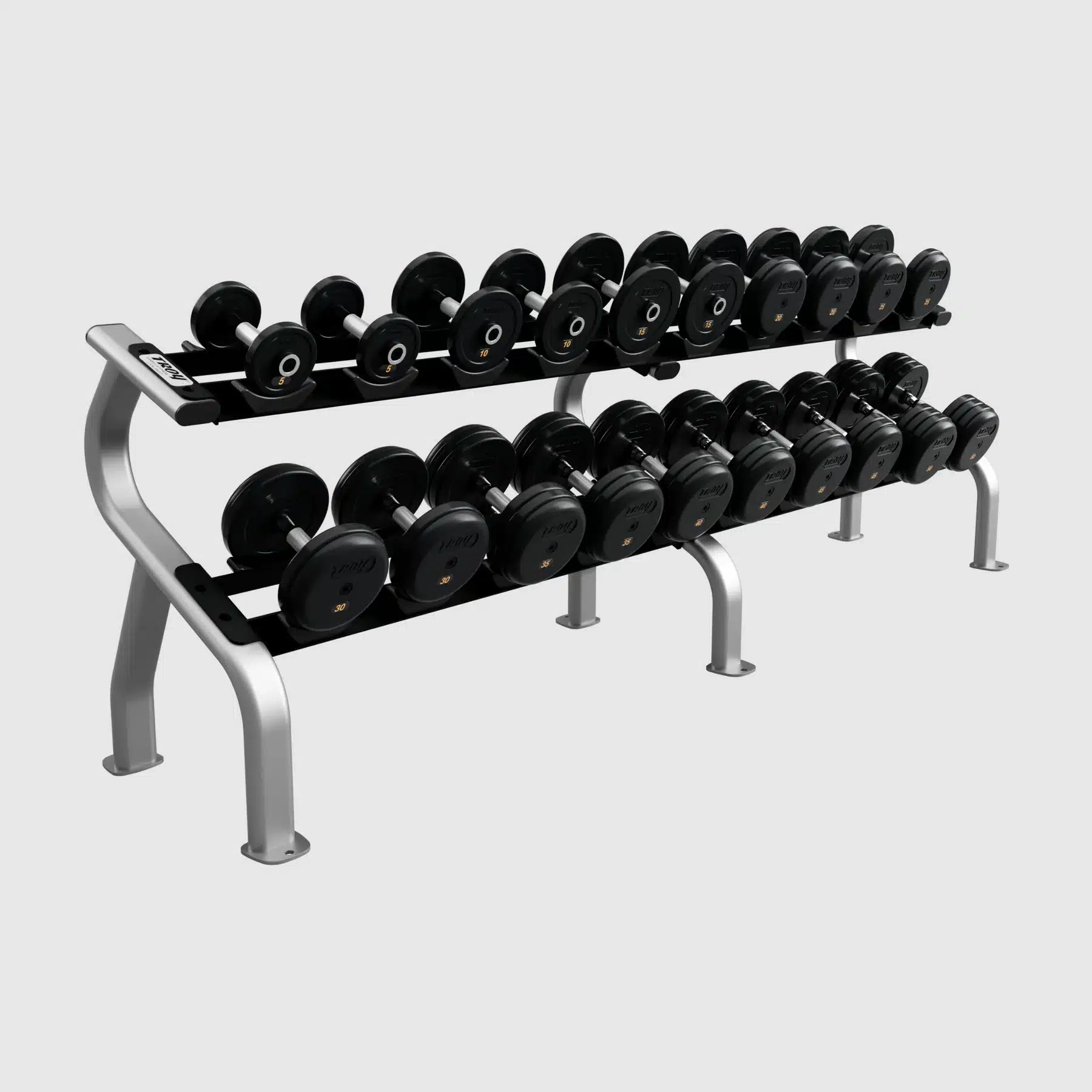 TROY Pro Style Dumbbells - Rubber Encased RUFDC-005-050R - Image 6
