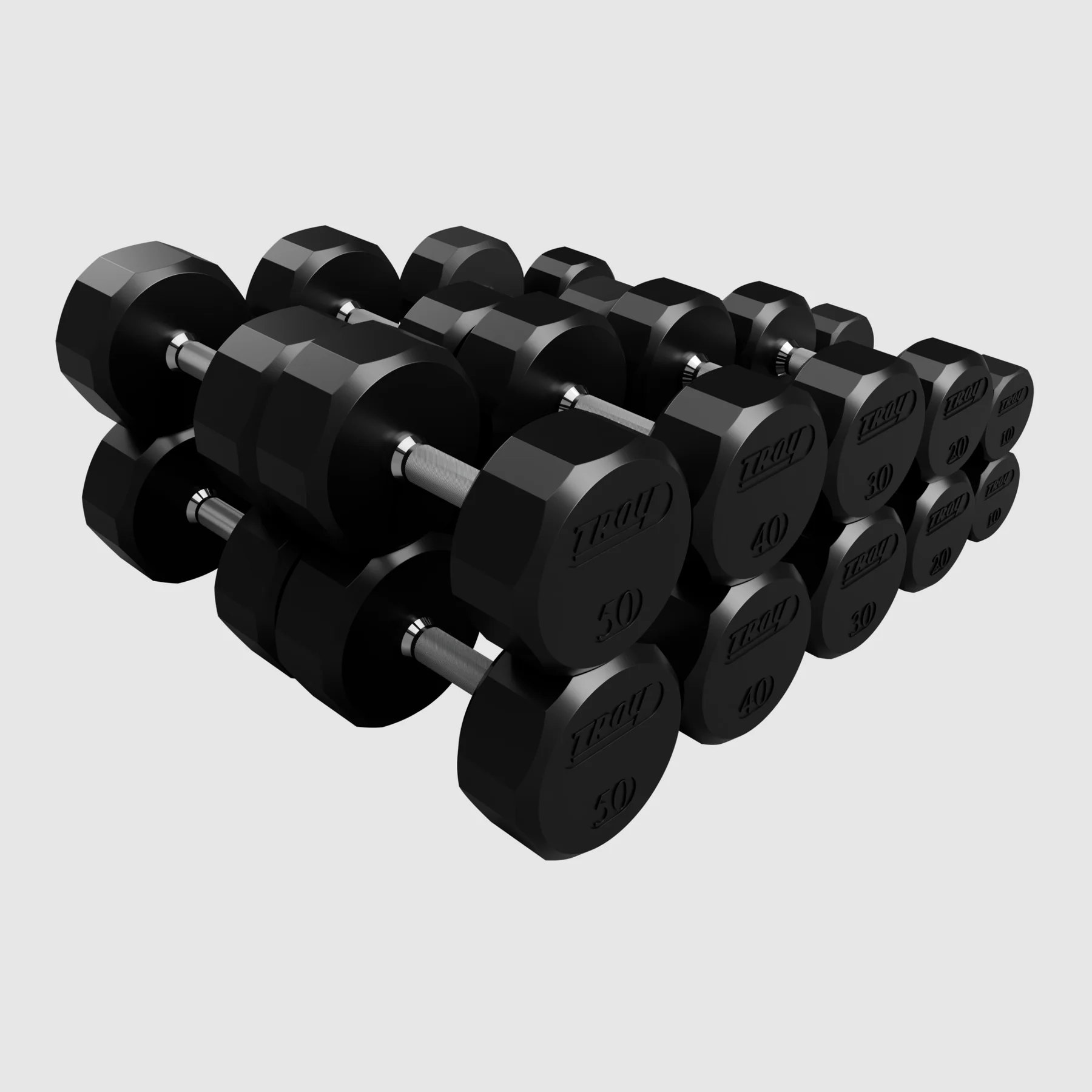 Troy 12 Sided Rubber Dumbbell - Image 9