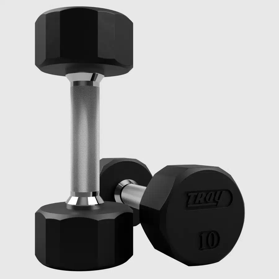 Troy 12 Sided Rubber Dumbbell - Image 3
