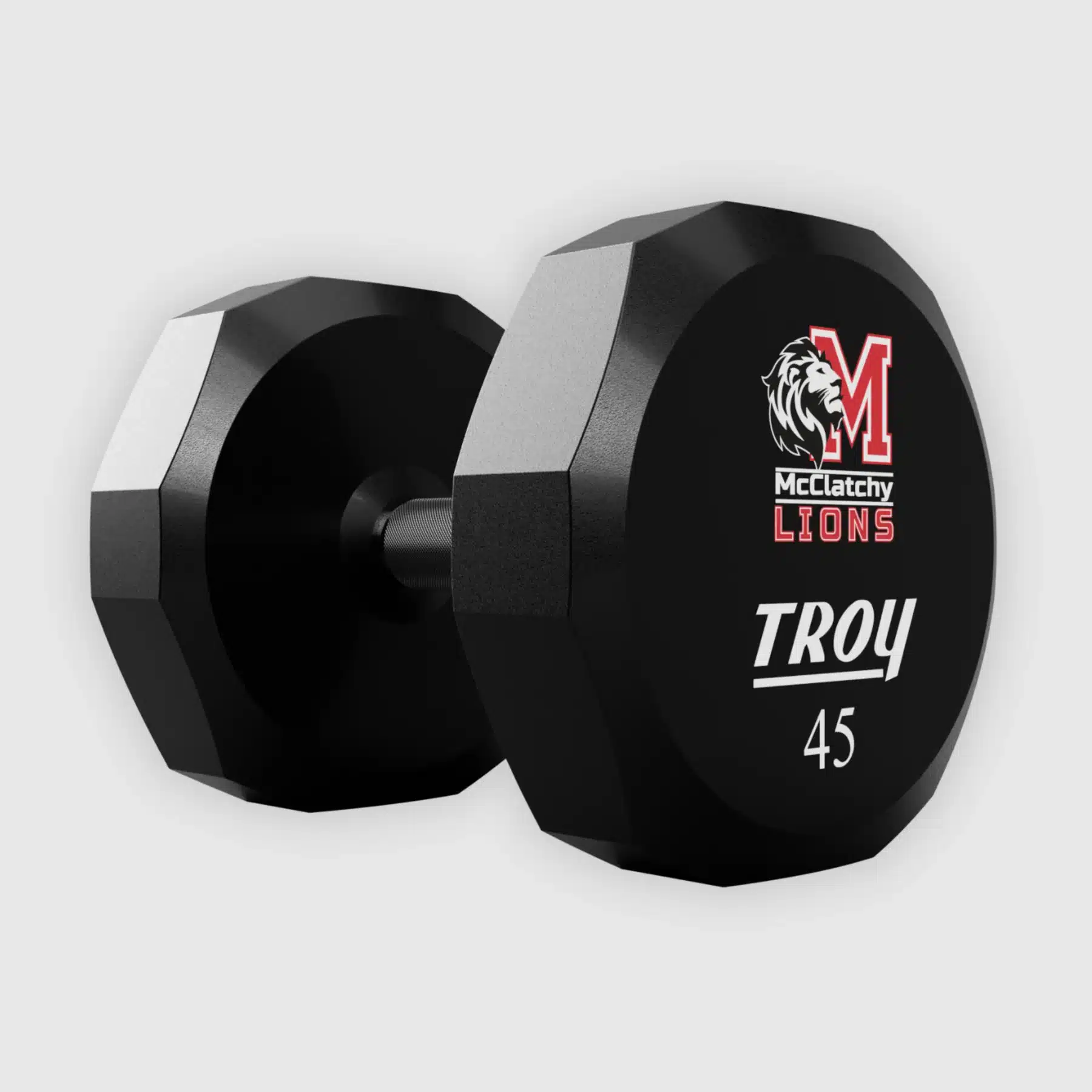 Troy 12 Sided Urethane Dumbbell - Logo