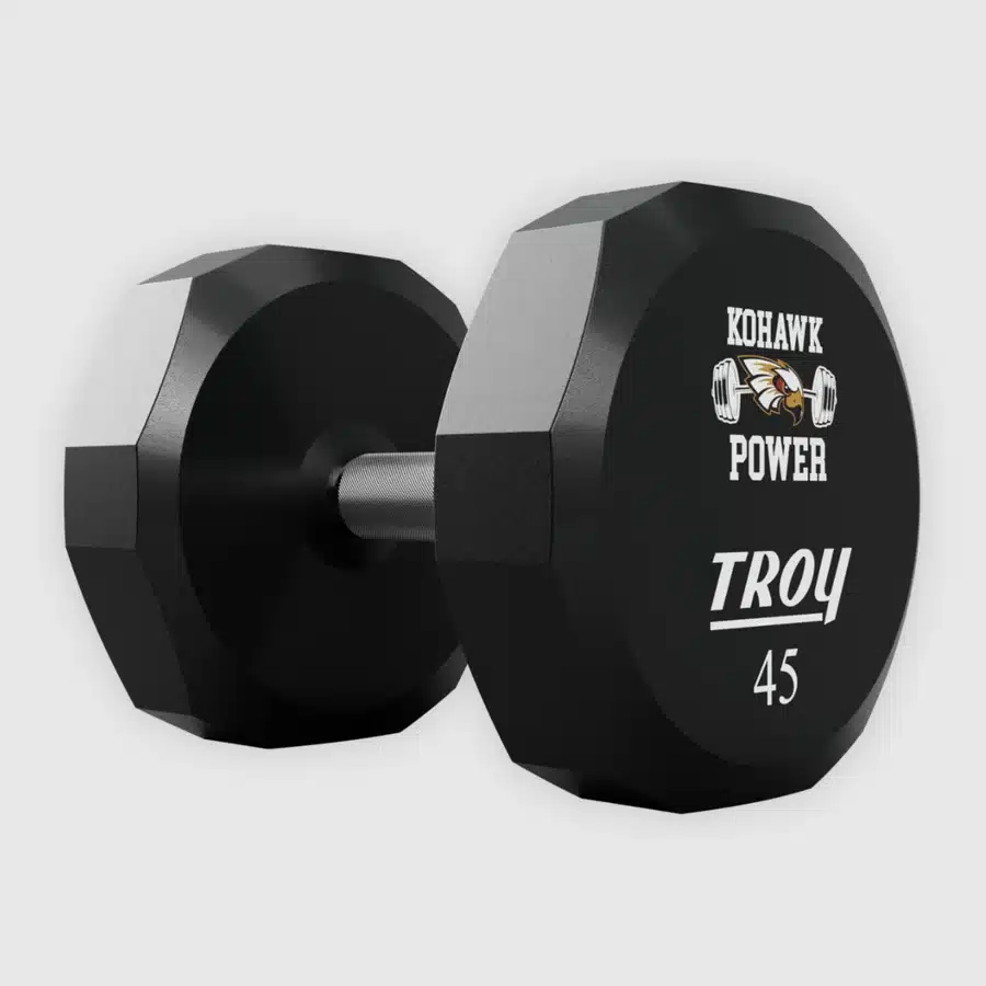 Troy 12 Sided Urethane Dumbbell - Logo - Image 3